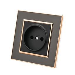 1pcs Black Mirror Acrylic Wall Light Switch Vintage Flame Retardant Panel Button 1 Gang Way Rocker O