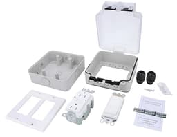 Baomain 15A Switch Controlled GFCI Outlet Box Combo 2-Gang Kit UL