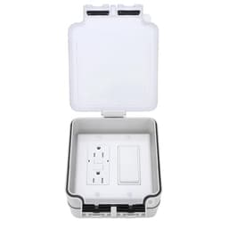 Baomain 15A Switch Controlled GFCI Outlet Box Combo 2-Gang Kit UL