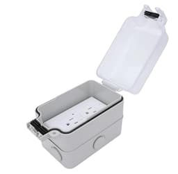 Baomain 15A Duplex Outdoor GFCI Outlet Box Combo Surface Mount Kit 1-Pack
