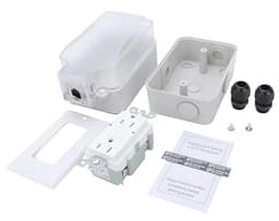 Baomain 15A Duplex Outdoor GFCI Outlet Box Combo Surface Mount Kit 1-Pack