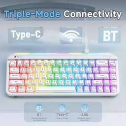 ZIYOU LANG x A.Jazz AF68 Wireless Gaming Keyboard,Tri-Mode BT/2.4G/USB-C Keyboard with RGB Backlit,C