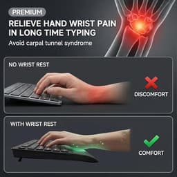 Large Print Computer Keyboard, Full Size USB Membrane Keyboard with Cover