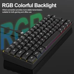 Wired RGB Gaming Membrance Keyboard. 60 Percent Mini Creamy LED Computer Keyboard .Small Ergonomic C