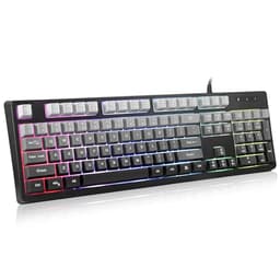 HUO JI Wired Gaming Keyboard with RGB LED Backlit, Floating Keys