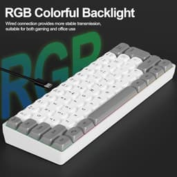 Wired RGB Gaming Membrance Keyboard. 60 Percent Mini Creamy LED Computer Keyboard .Small Ergonomic C