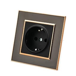 1pcs Black Mirror Acrylic Wall Light Switch Vintage Flame Retardant Panel Button 1 Gang Way Rocker O