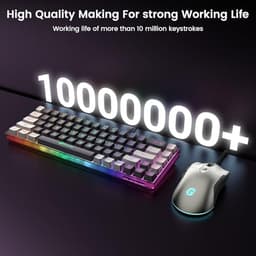 65% Gaming Keyboard and Mouse Combo, RGB Backlit Keyboard + 7200 DPI Gaming Mouse, Ultra-Compact Ant