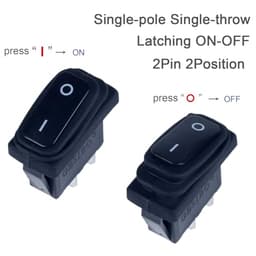 3Pcs Waterproof Latching Rocker Switch SPST ON Off 2 Pins 2 Positions Square Switch 20A 12V / 15Amp 