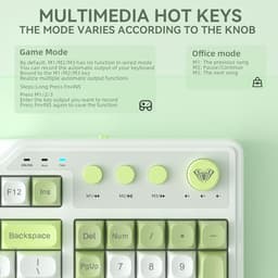 Aula F3099 Wireless Keyboard with Media Knob RGB Backlit Gaming Keyboard + SOLAKAKA SM850 - Wireless