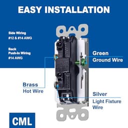 CML Single Pole Decorator Light Switch, 20 Pack Rocker Paddle Wall Switch, 15A 120/277V, On/Off Inte