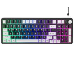 96% Wired Gaming Keyboard, Creamy Quiet Keyboard with Volume Knob