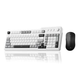 Aula F3099 Wireless Keyboard with Media Knob RGB Backlit Gaming Keyboard + SOLAKAKA SM850 - Wireless