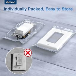 Amico Single Pole & 3 Way Light Switches, UL Listed
