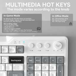 Aula F3099 Wireless Keyboard with Media Knob RGB Backlit Gaming Keyboard + SOLAKAKA SM850 - Wireless