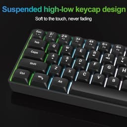 Wired RGB Gaming Membrance Keyboard. 60 Percent Mini Creamy LED Computer Keyboard .Small Ergonomic C