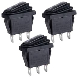 3Pcs Waterproof SPDT Latching Rocker Switch ON Off ON 3 Pins 3 Positions Square Power Switch 20Amp 1