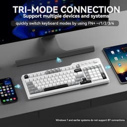 Aula F3099 Wireless Keyboard with Media Knob RGB Backlit Gaming Keyboard + SOLAKAKA SM850 - Wireless