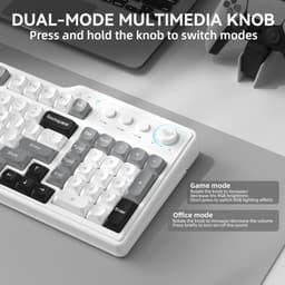 Aula F3099 Wireless Keyboard with Media Knob RGB Backlit Gaming Keyboard + SOLAKAKA SM850 - Wireless