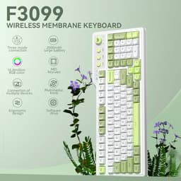Aula F3099 Wireless Keyboard with Media Knob RGB Backlit Gaming Keyboard + SOLAKAKA SM850 - Wireless