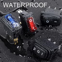 3Pcs Waterproof SPDT Latching Rocker Switch ON Off ON 3 Pins 3 Positions Square Power Switch 20Amp 1