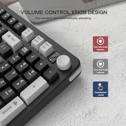 96% Wired Gaming Keyboard, Creamy Quiet Keyboard with Volume Knob