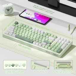 LEOBOG X Aula Wireless Keyboard Green Gaming Keyboard Creamy Silent