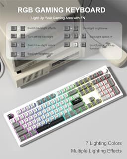 Womier K105 Membrane Gaming Keyboard,RGB Quiet Keyboard for Office, USB Wired,26 Keys Anti-ghosting 