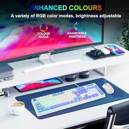 HUO JI White Gaming Keyboard USB Wired with Rainbow LED Backlit