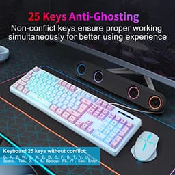 HUO JI Wired Gaming Keyboard with RGB LED Backlit, Floating Keys