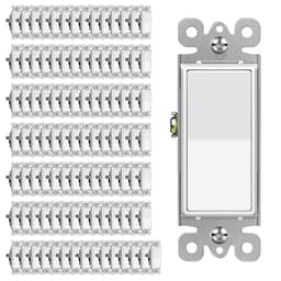 CML Decorator Paddle Rocker Light Switches, 15 Amp Single Pole Switch, 15A 120/277V, On/Off Interrup