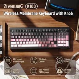 ZIYOU LANG K100 Wireless Gaming Keyboard,99 Keys Tri-Mode BT/2.4GHz/USB-C Creamy Color Keyboard with