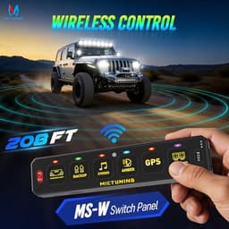 MICTUNING MS-W 6 Gang Slim Wireless Switch Panel Bundle with 5 Inch K8 Halo UltraDrive Pod Lights