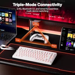 MEETION Vibekey75 Wireless Gaming Keyboard with RGB Backlight, Black