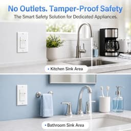 Baomain Blank Face GFCI 20 Amp, Self-Test Receptacle with LED Indicator,Faceless GFCI,Electrical Out