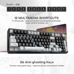 96% Wired Gaming Keyboard, Creamy Quiet Keyboard with Volume Knob