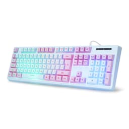 HUO JI Wired Gaming Keyboard with RGB LED Backlit, Floating Keys