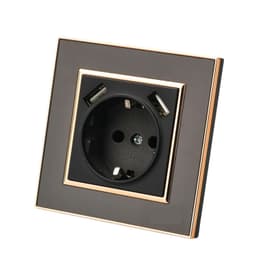1pcs Black Mirror Acrylic Wall Light Switch Vintage Flame Retardant Panel Button 1 Gang Way Rocker O