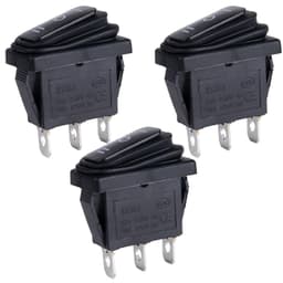 3Pcs Waterproof SPDT Latching Rocker Switch ON Off ON 3 Pins 3 Positions Square Power Switch 20Amp 1