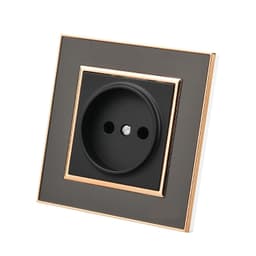 1pcs Black Mirror Acrylic Wall Light Switch Vintage Flame Retardant Panel Button 1 Gang Way Rocker O