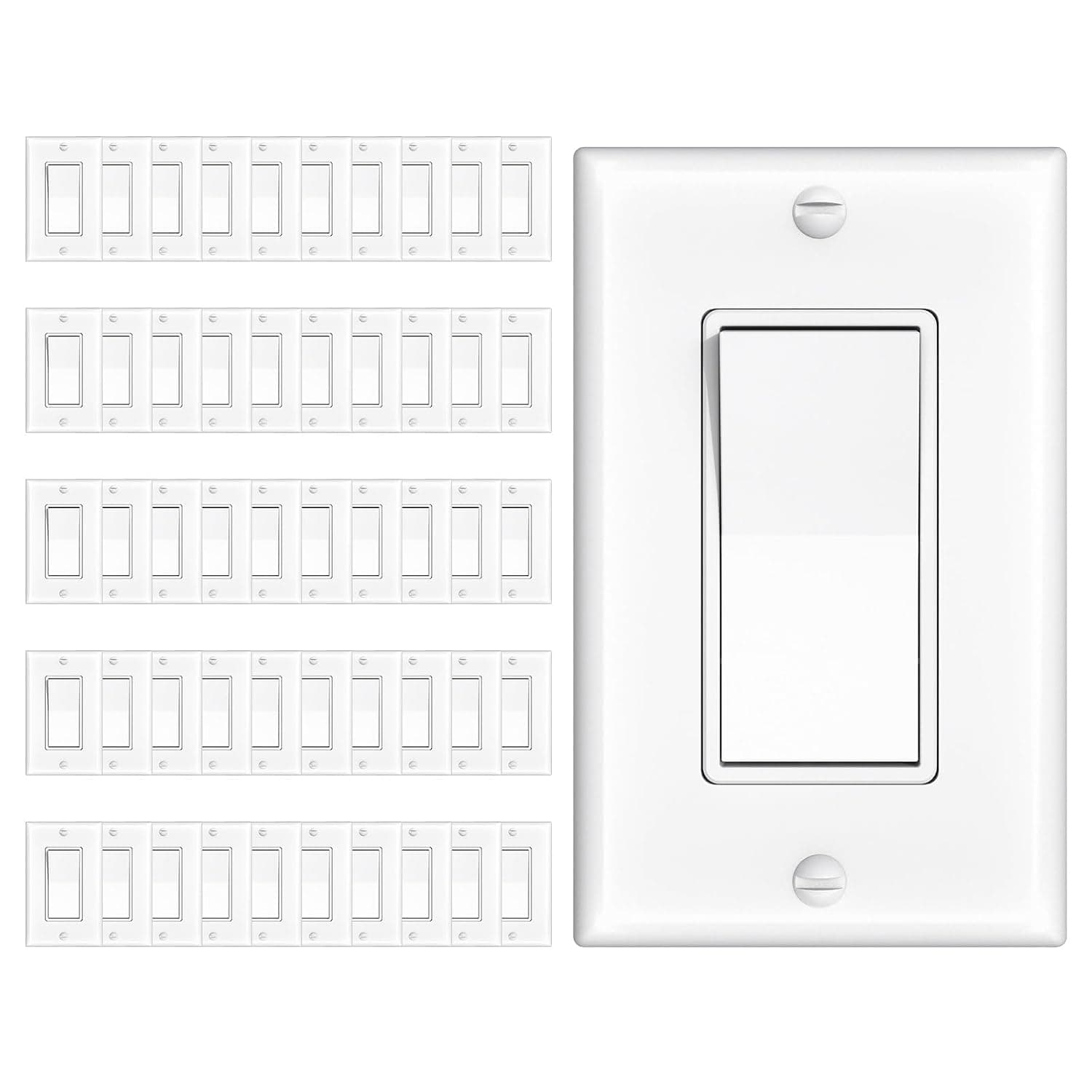 Amico Single Pole & 3 Way Light Switches, UL Listed