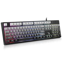 HUO JI Wired Gaming Keyboard with RGB LED Backlit, Floating Keys