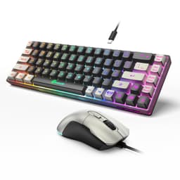 65% Gaming Keyboard and Mouse Combo, RGB Backlit Keyboard + 7200 DPI Gaming Mouse, Ultra-Compact Ant