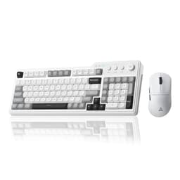 Aula F3099 Wireless Keyboard with Media Knob RGB Backlit Gaming Keyboard + SOLAKAKA SM850 - Wireless