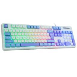 HUO JI White Gaming Keyboard USB Wired with Rainbow LED Backlit
