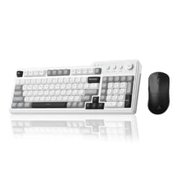 Aula F3099 Wireless Keyboard with Media Knob RGB Backlit Gaming Keyboard + SOLAKAKA SM850 - Wireless