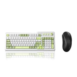 Aula F3099 Wireless Keyboard with Media Knob RGB Backlit Gaming Keyboard + SOLAKAKA SM850 - Wireless