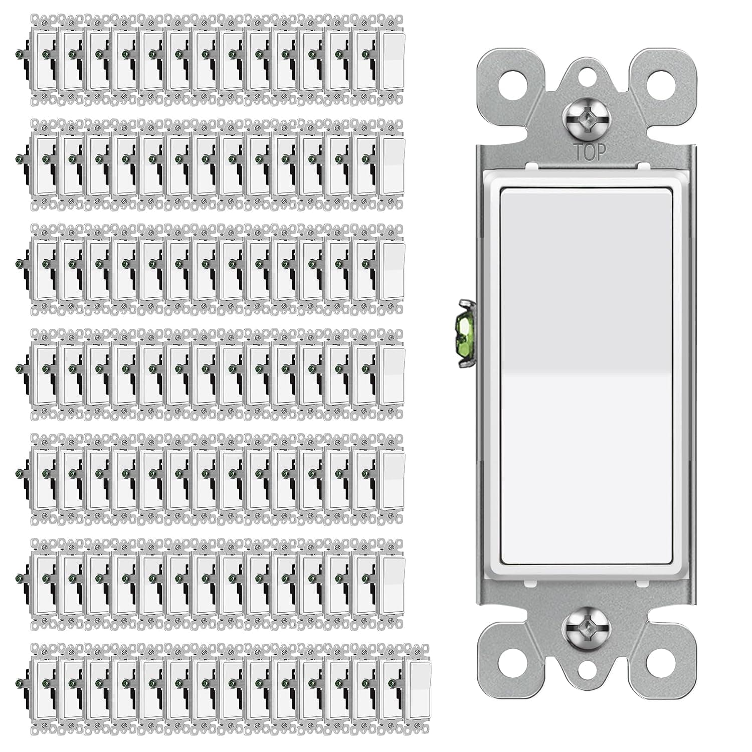 CML Decorator Paddle Rocker Light Switches, 15 Amp Single Pole Switch, 15A 120/277V, On/Off Interrup