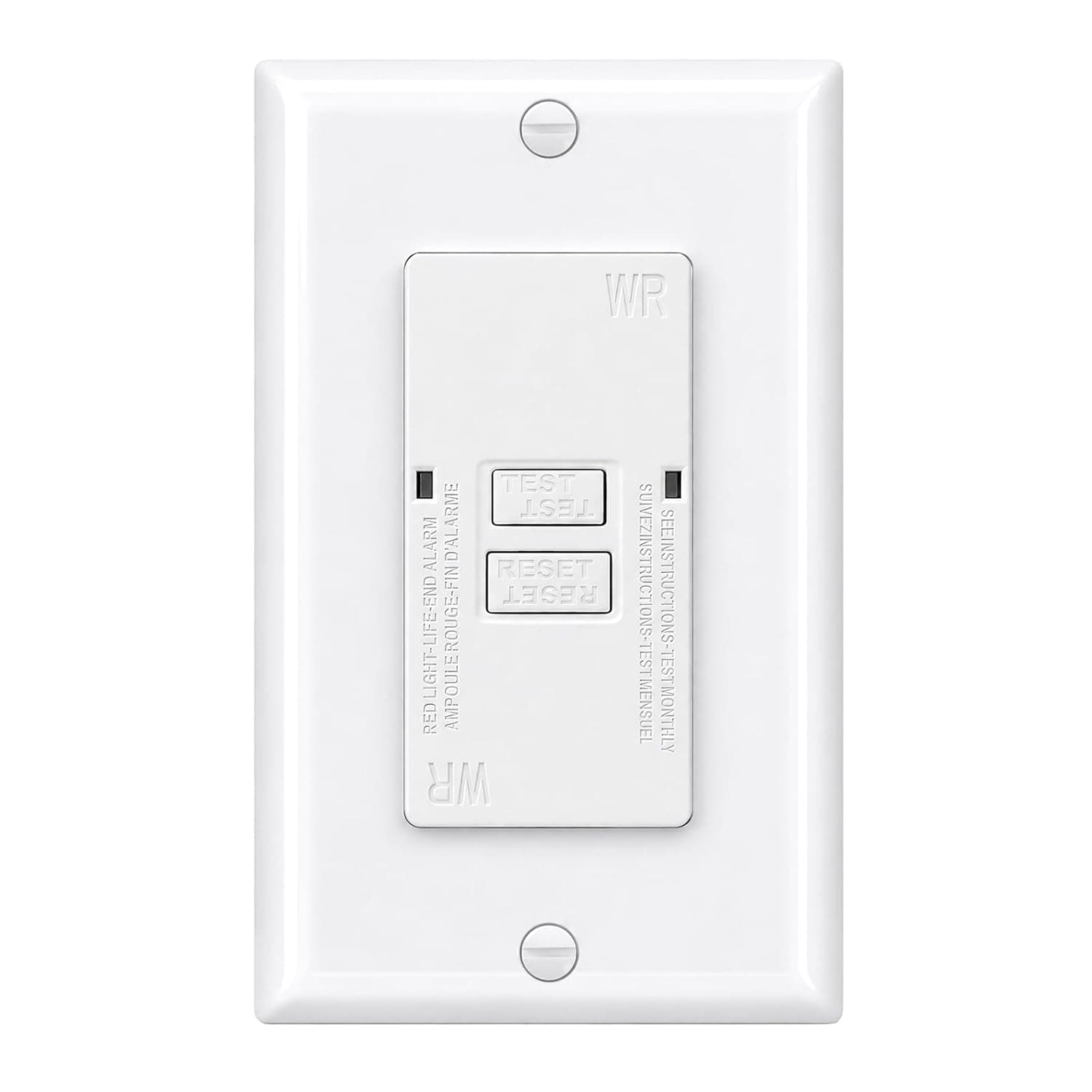 Baomain Blank Face GFCI 20 Amp, Self-Test Receptacle with LED Indicator,Faceless GFCI,Electrical Out