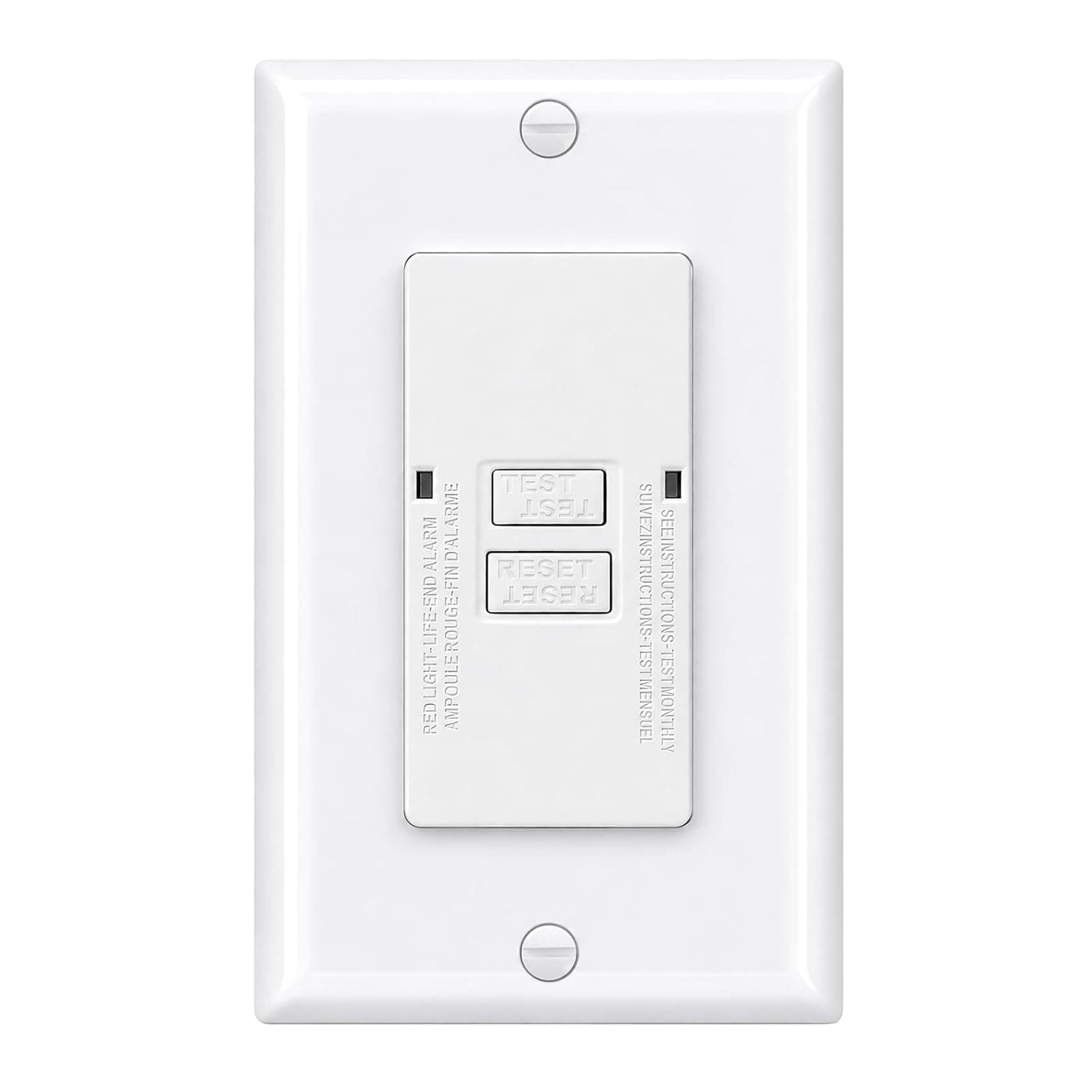 Baomain Blank Face GFCI 20 Amp, Self-Test Receptacle with LED Indicator,Faceless GFCI,Electrical Out